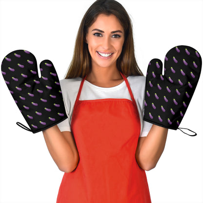 Eggplant Emoji Funny Oven Mitts