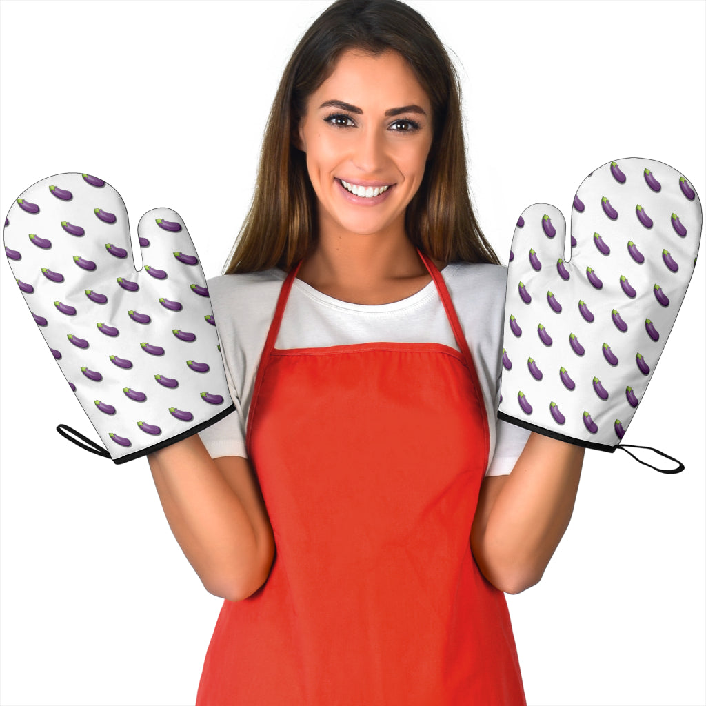 Eggplant Emoji Funny Oven Mitts