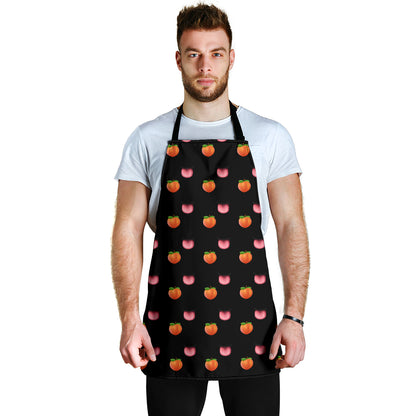 Peach & Mouth Emoji Funny Apron Universal Fit