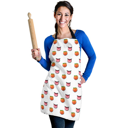 Peach & Mouth Emoji Funny Apron Universal Fit