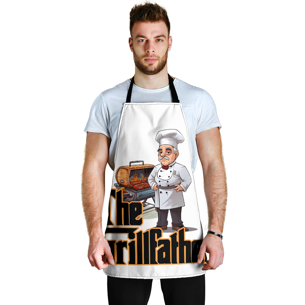 Tablier amusant noir The Grillfather, ajustement universel