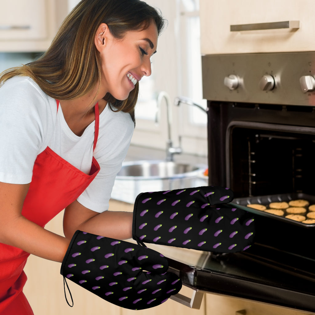 Eggplant Emoji Funny Oven Mitts