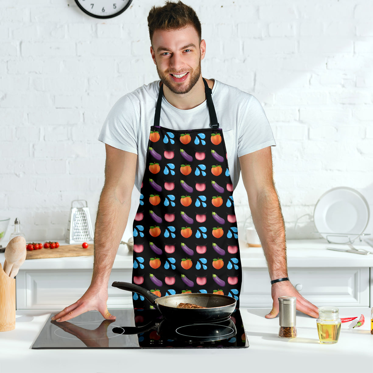 Sex Emoji Funny Apron Universal Fit