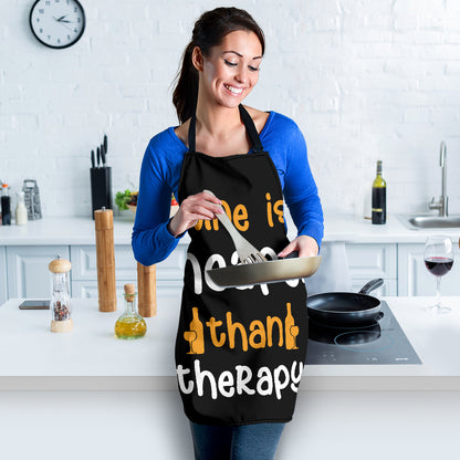 Wine Therapy Funny Apron Universal Fit