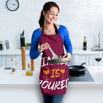 Dinner is Poured Funny Apron Universal Fit