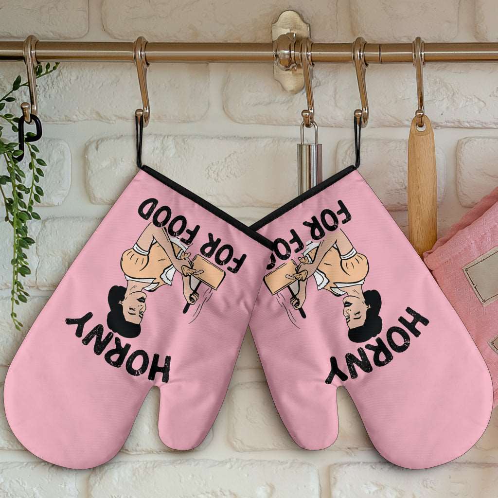 Horny for food Funny Oven Mitts