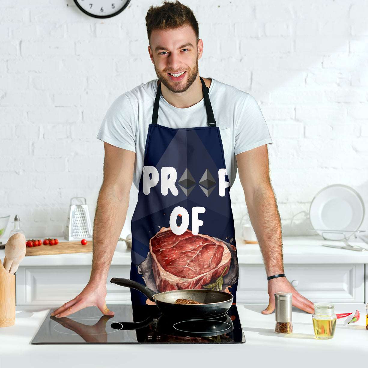 Etherum Proof of Steak Funny Apron Universal Fit