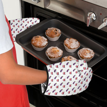 Eggplant & Mouth Funny Oven Mitts