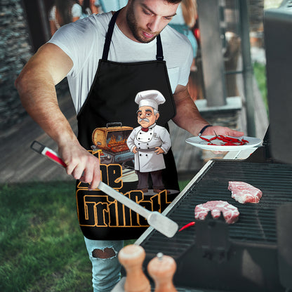 The Grillfather Black Funny Apron Universal Fit