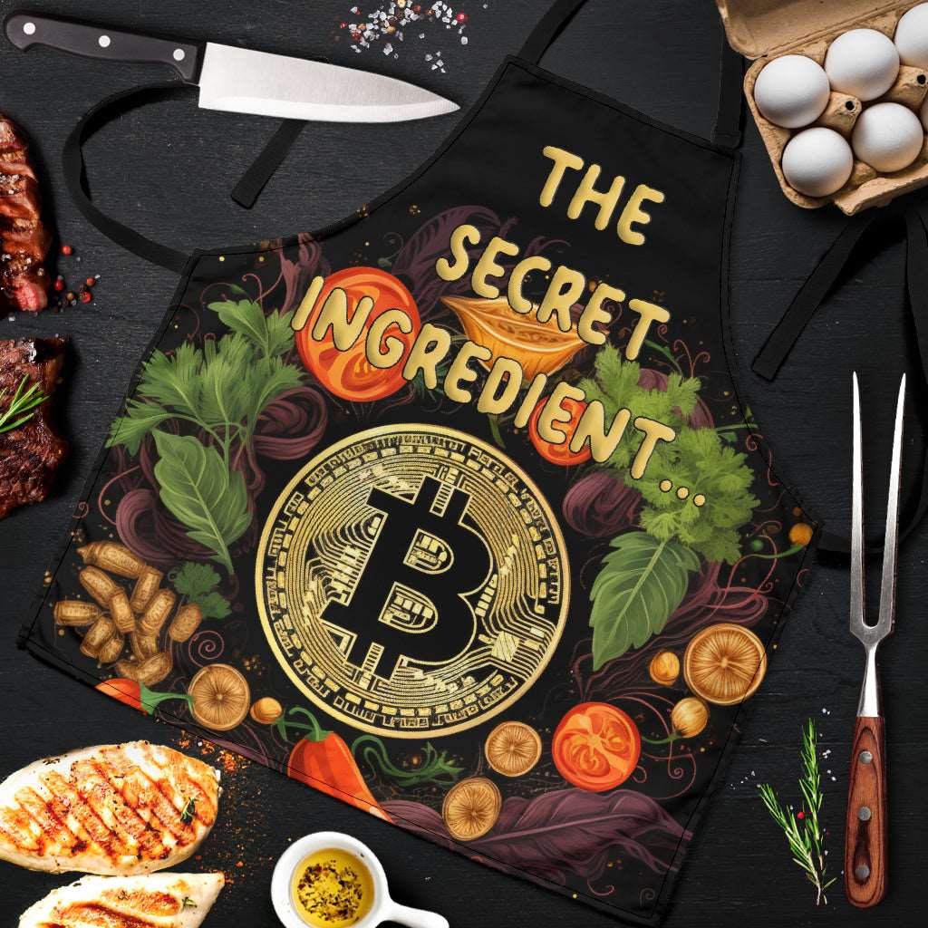 Bitcoin Ingredient Funny Apron Universal Fit