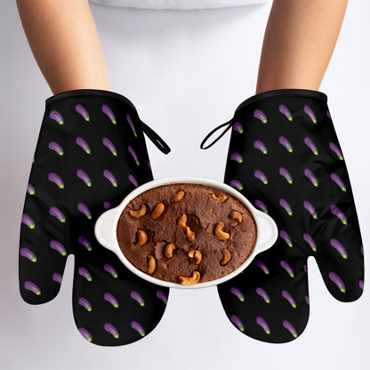 Eggplant Emoji Funny Oven Mitts