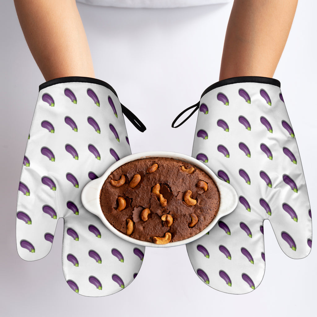 Eggplant Emoji Funny Oven Mitts