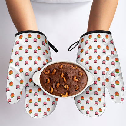 Peach & Mouth Emoji Funny Oven Mitts