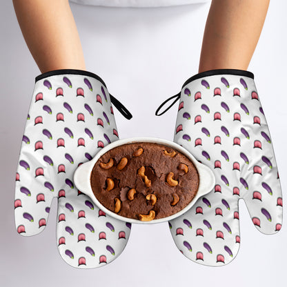 Eggplant & Mouth Funny Oven Mitts