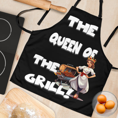 Queen of Grill Funny Apron Universal Fit