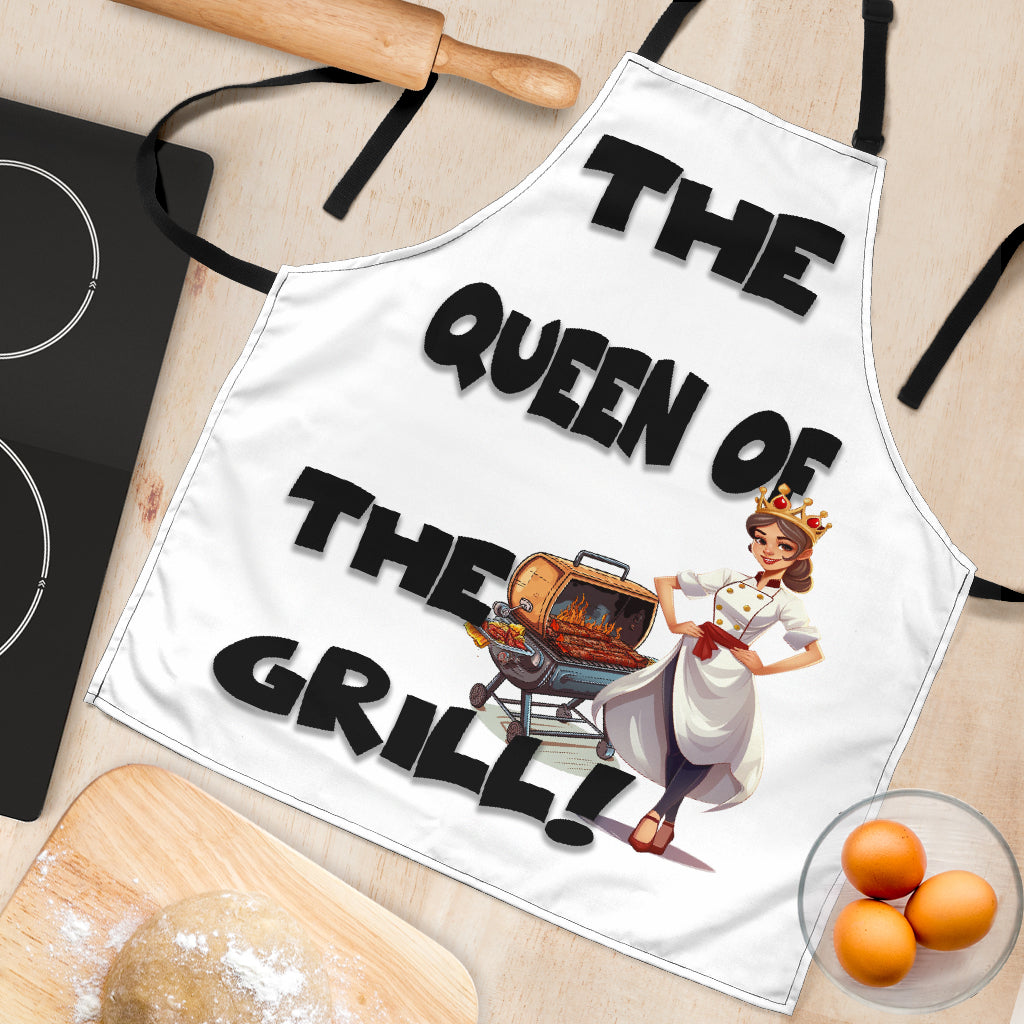 Tablier amusant Queen of Grill, ajustement universel