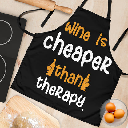 Wine Therapy Funny Apron Universal Fit