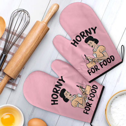 Horny for food Funny Oven Mitts