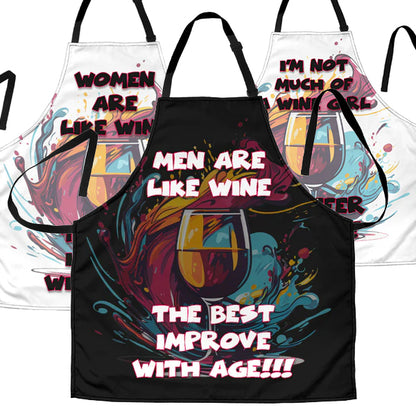 Wine Themed Funny Aprons Universal Fit