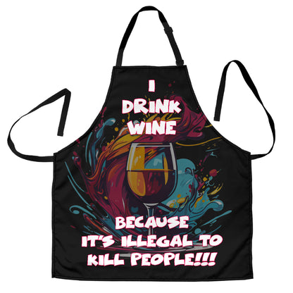 Wine Themed Funny Aprons Universal Fit