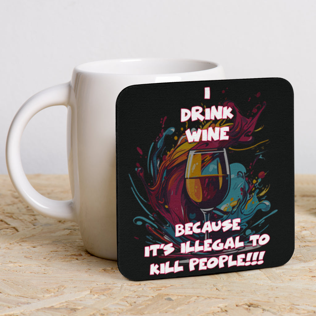 Wine Themed Funny Coasters (Set of 6)