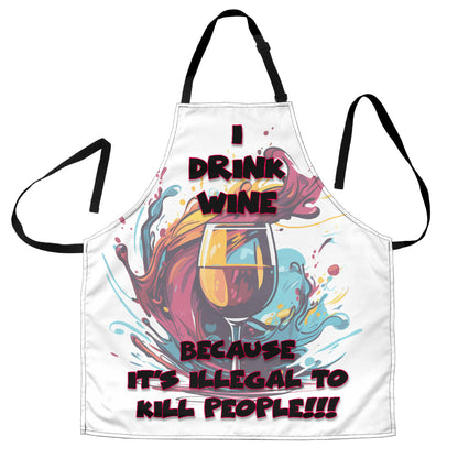 Wine Themed Funny Aprons Universal Fit