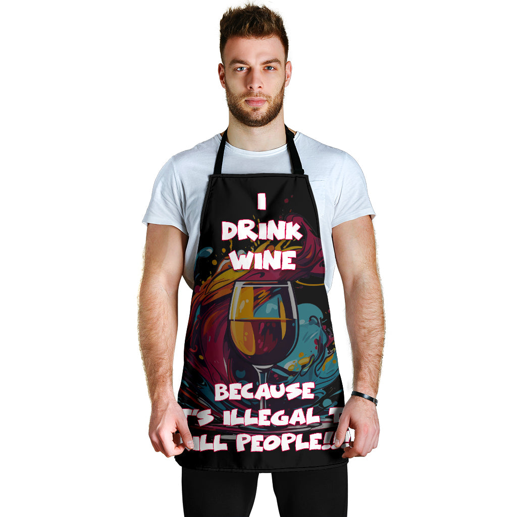 Wine Themed Funny Aprons Universal Fit